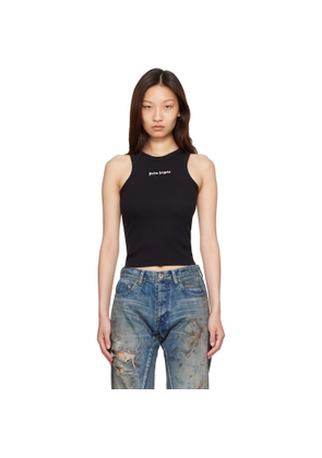 Palm Angels Black Classic Logo Fitted Tank Top