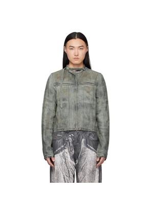Diesel Gray Cotton-Hemp Satin Denim Jacket