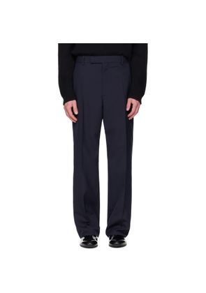 Jil Sander Navy Wool Poplin Trousers