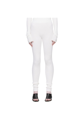 Rier Off-White Fine Rib Silk Longjohn Leggings