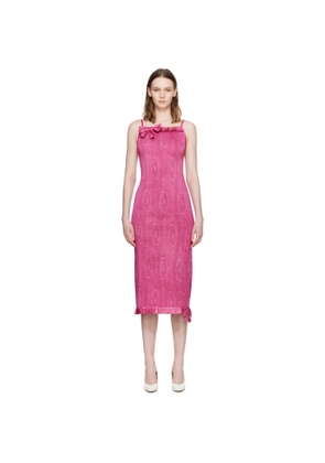 SUPER YAYA Pink Audrey Midi Dress