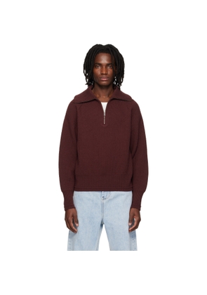 Entire Studios Burgundy Blimp Quarter Zip Sweater