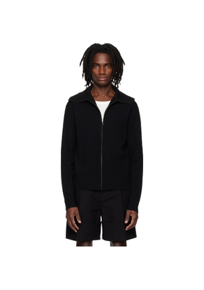 Entire Studios Black Knit Zip Up Sweater