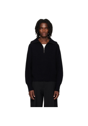 Entire Studios Black Blimp Quarter Zip Sweater