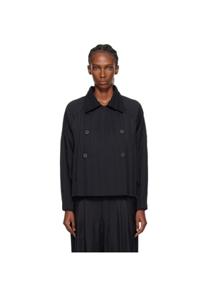 PLEATS PLEASE ISSEY MIYAKE Black Smooth Jacket