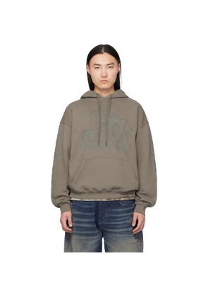 Diesel Brown Griffin Print Treated Hoodie