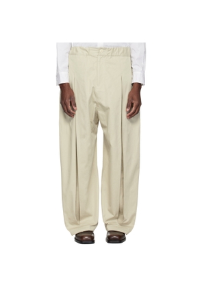SAGE NATION Off-White Box Pleat Trousers