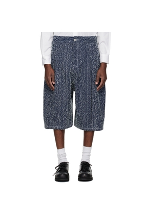 SAGE NATION Indigo Box Pleat Denim Shorts