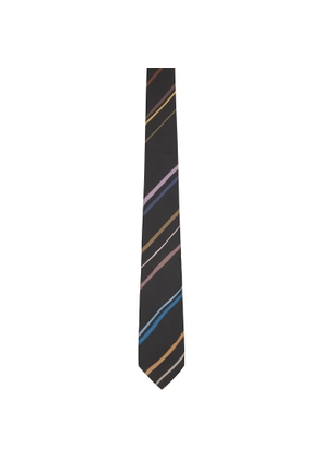 Paul Smith Gray Diagonal 'Painted Stripe' Tie