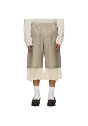 OUR LEGACY Beige Frill Shorts