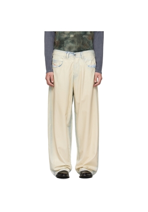 Diesel Blue & Off-White Regular Waist 1997 D-Enim-M Relaxed Jeans