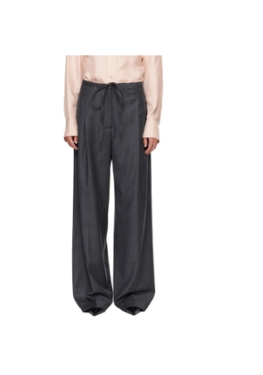 Róhe Gray Relaxed Soft Wool Trousers