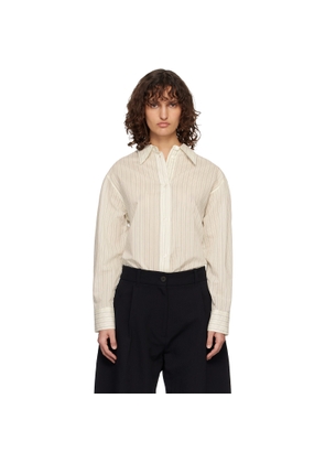 Studio Nicholson Off-White Classic Oversized Sheer Shirt