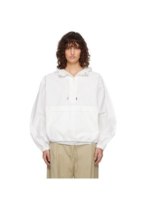 Róhe White Textured Cotton-Blend Anorak Jacket