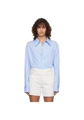AMI Paris Blue Long Sleeve Wide Shirt