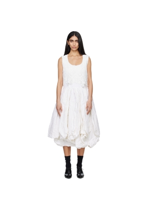 Comme des Garçons Off-White Gros Grain Brocade Lace Garment Treated Midi Dress