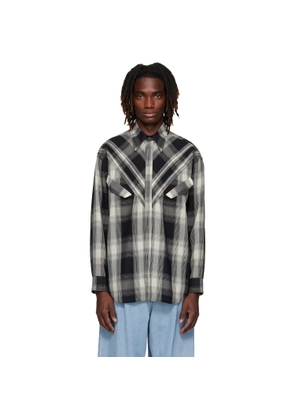 Stefan Cooke Black & Off-White Chevron Shirt