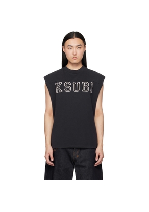 Ksubi Black Touchdown Ekcess Cut Off Tank Top