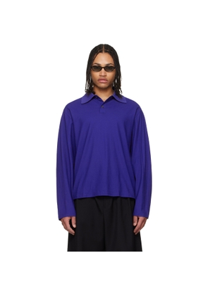 OUR LEGACY Blue Rugby Longsleeve Polo