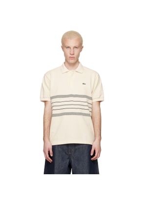 Lacoste Off-White 'French Made' Classic Fit Striped Polo