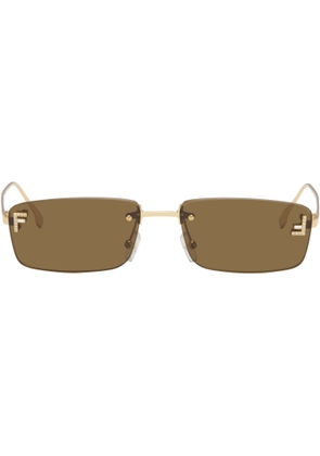 Fendi Gold 'Fendi First' Crystal Sunglasses