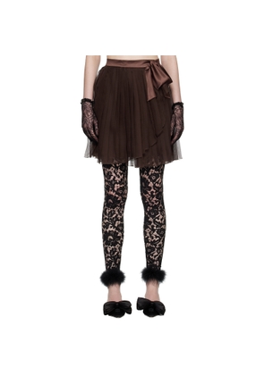 Valentino Brown Pleated Midi Skirt
