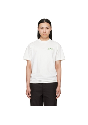 Lacoste Off-White Printed Cotton T-shirt