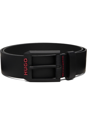 Hugo Black Italian Leather Belt