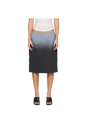 Alexander Wang Gray Reflective Mid-Rise Midi Skirt