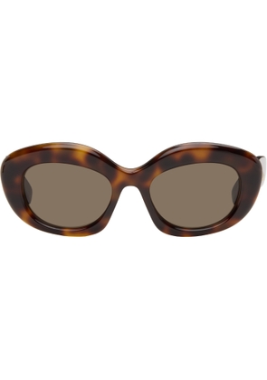 LOEWE Brown Curvy Logo Cat-Eye Sunglasses