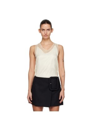 AMI Paris Off-White Sheer Silk Tank Top