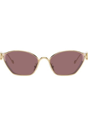 LOEWE Gold Anagram Hexagonal Sunglasses