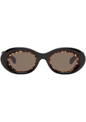LOEWE Black Mini Anagram Oval Sunglasses