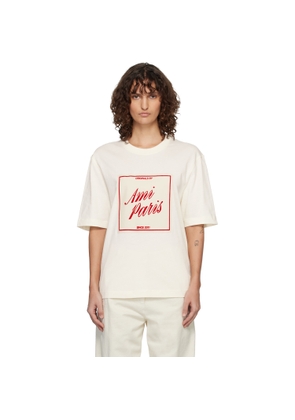 AMI Paris Off-White Cotton 'Ami Paris Heritage' Print T-shirt