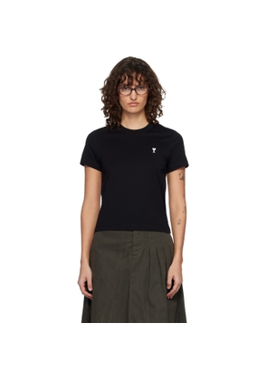 AMI Paris Black Ami de Coeur Cropped T-shirt