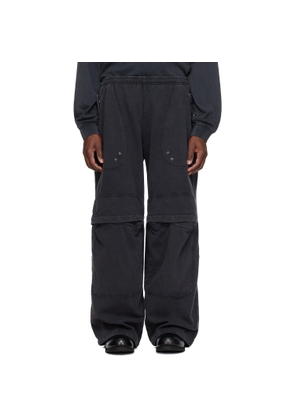 Alexander Wang Black Articulated Mid-Rise Cargo Sweatpants