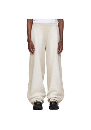 Alexander Wang Beige Allover Hotfix Mid-Rise Sweatpants