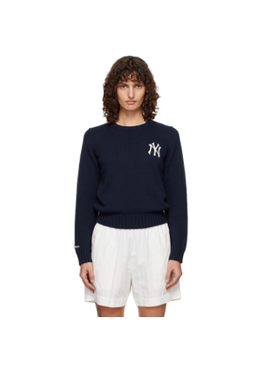 Sporty & Rich Navy Heritage Yankees Serif Knitted Sweater
