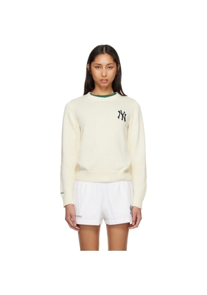 Sporty & Rich Off-White Heritage Yankees Serif Knitted Sweater