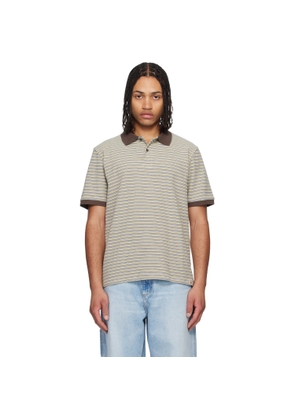 Carhartt Work In Progress Brown Short Sleeve Dion Stripe Polo
