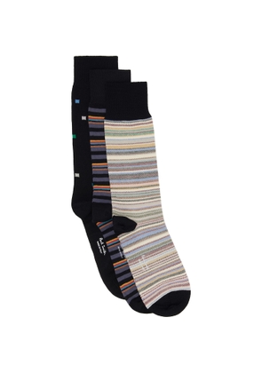 Paul Smith Three-Pack Multicolor Signature Socks