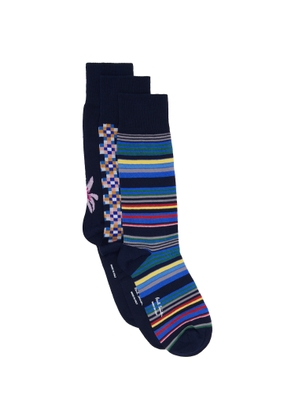 Paul Smith Three-Pack Navy Seasonal Socks