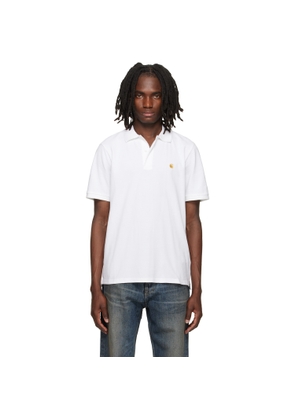Carhartt Work In Progress White Chase Pique Polo