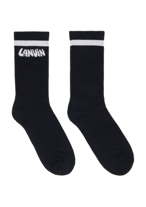 Lanvin Black 'Lanvin' Cotton Socks