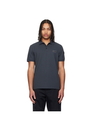 Moncler Gray 'Matt Black' Logo Short Sleeve Polo