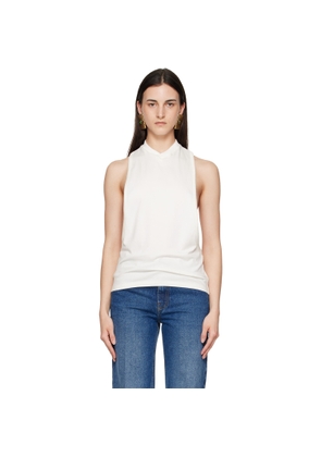 Versace White Embroidered Stretch Cotton-Jersey Tank Top