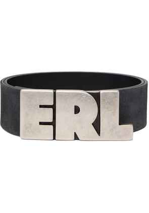 ERL Black 'ERL' Large Suede Belt