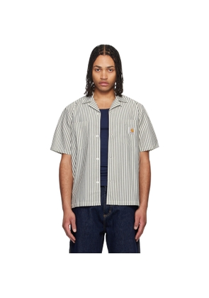 Carhartt Work In Progress Black & White Short Sleeve Leavel Stripe Shirt