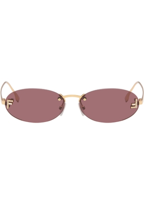 Fendi Gold 'Fendi First' Crystal Sunglasses