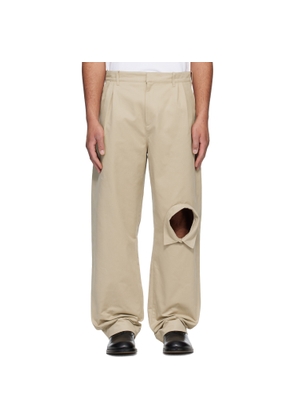 Charles Jeffrey LOVERBOY Beige Shirt Collar Chino Trousers